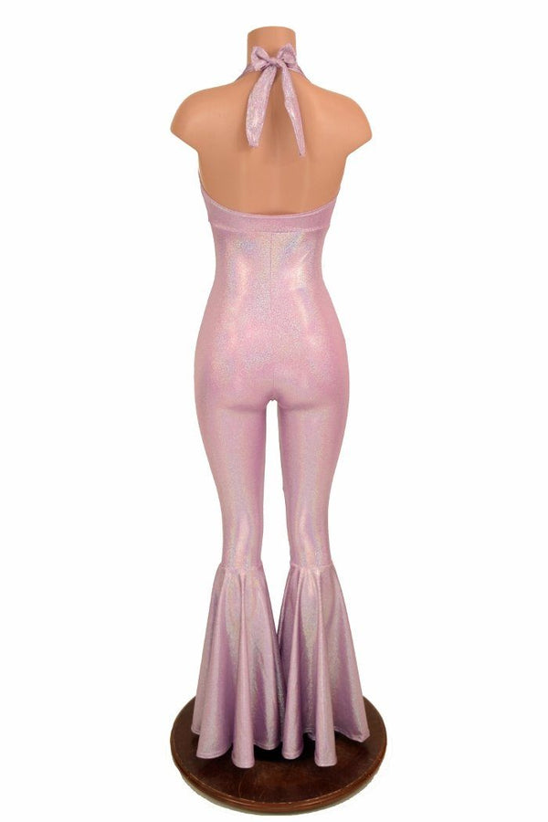 "Monroe" Halter Bell Bottom Flare Catsuit - 5