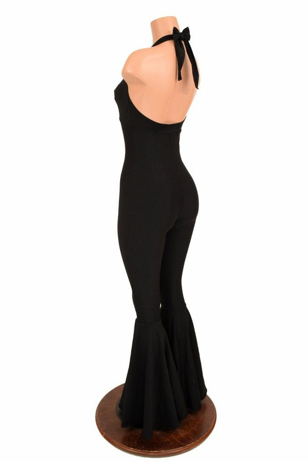 "Monroe" Halter Bell Bottom Flare Catsuit - 5