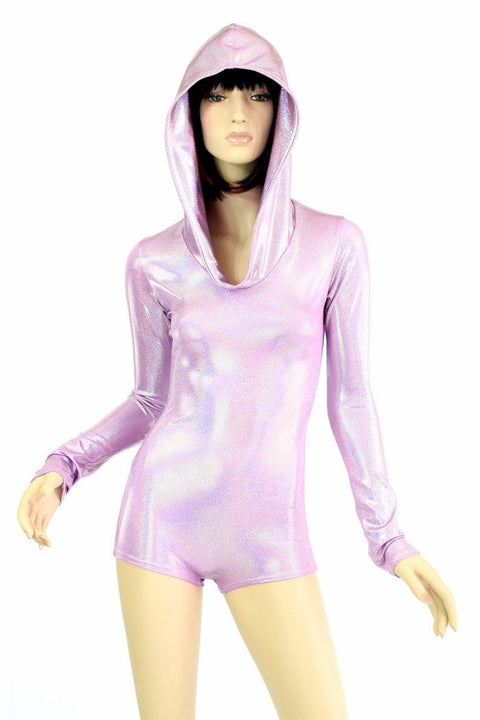 Lilac Long Sleeve Hoodie Romper - Coquetry Clothing