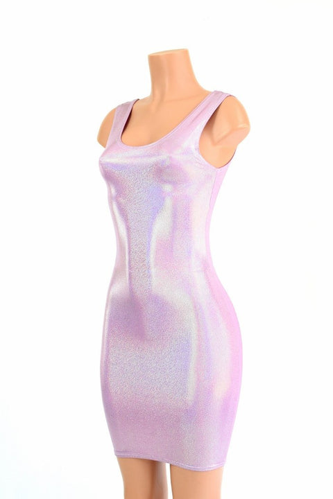 Lilac Holographic Tank Dress - Coquetry Clothing