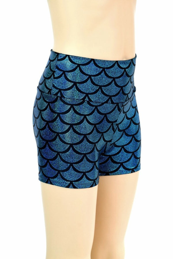 Kids Turquoise Mermaid Shorts - 2