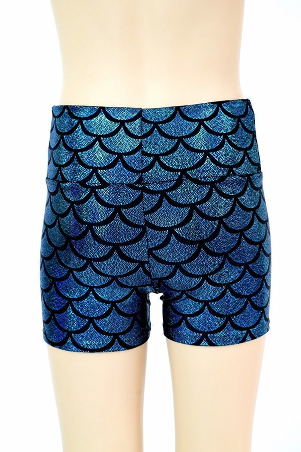 Kids Turquoise Mermaid Shorts - 3