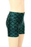 Kids Green Mermaid Shorts - 2