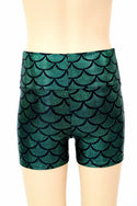 Kids Green Mermaid Shorts - 3