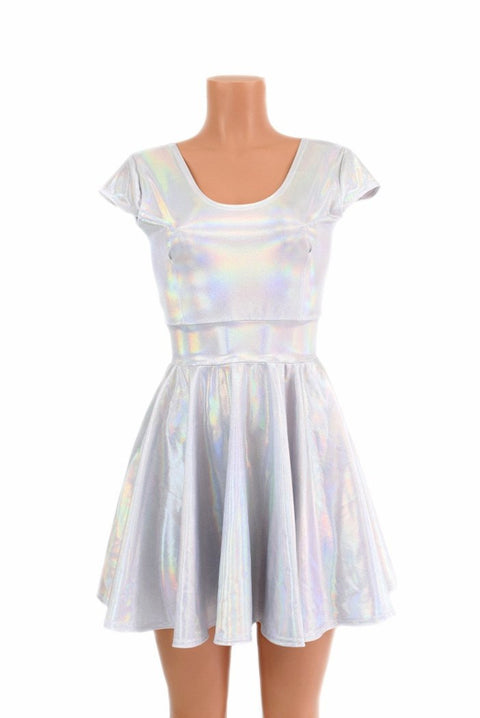 Flashbulb Holographic Skater Dress - Coquetry Clothing