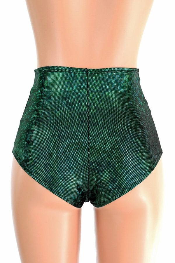 Green Kaleidoscope High Waist Siren Shorts - 3
