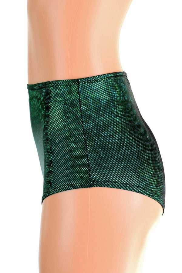 Green Kaleidoscope High Waist Siren Shorts - 4
