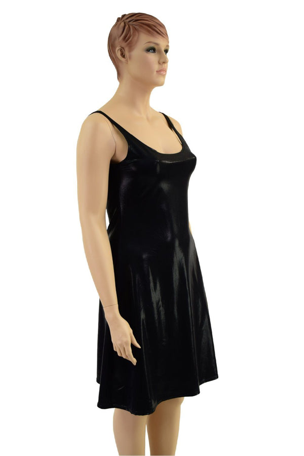 Black Mystique Thin Strap Tank A-Line Dress - 5