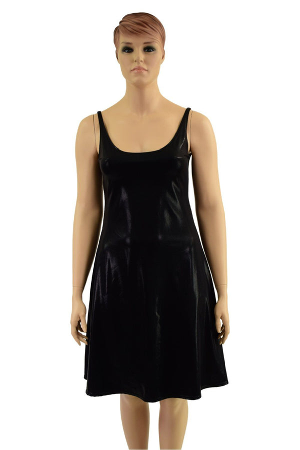 Black Mystique Thin Strap Tank A-Line Dress - 2