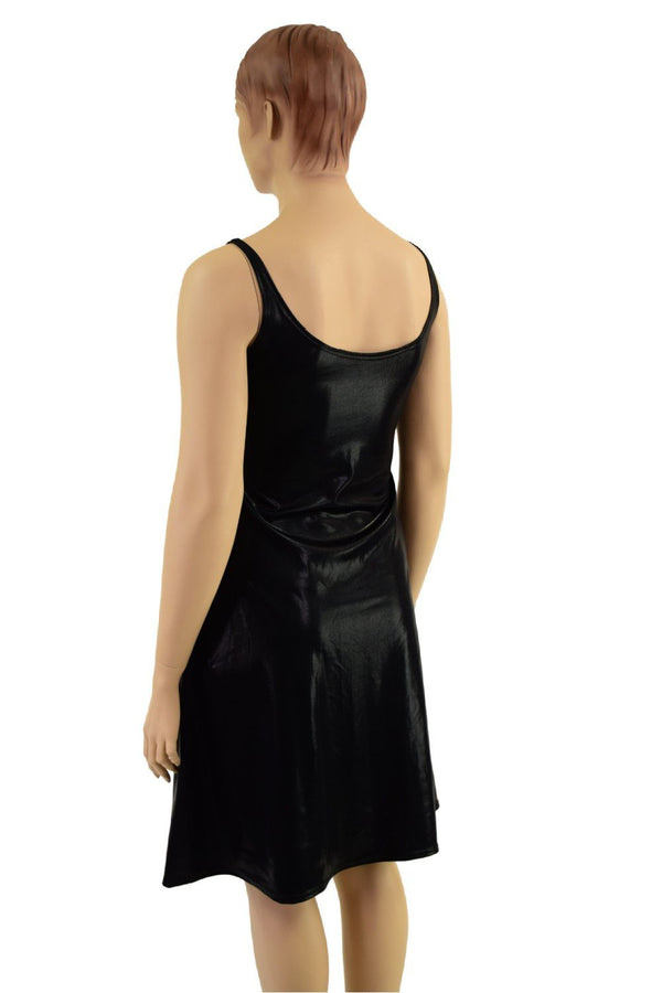 Black Mystique Thin Strap Tank A-Line Dress - 3