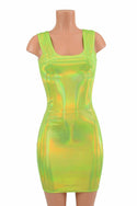 Lime Green Holographic Tank Dress - 2