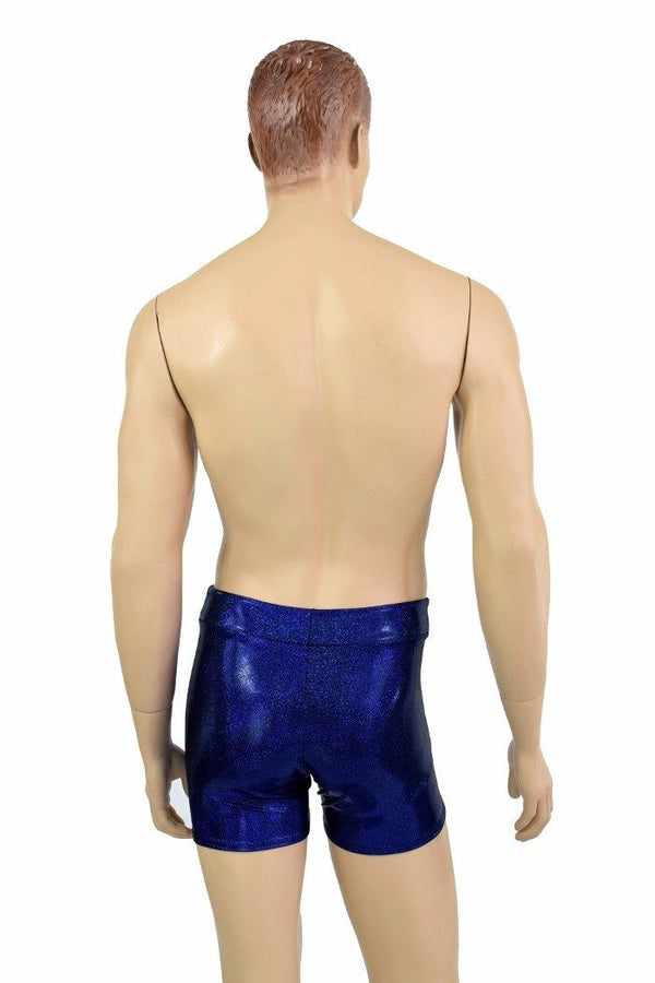 Mens "Rio" Midrise Shorts in Blue Sparkly Jewel - 6