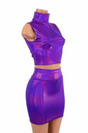 Purple Crop Top & Bodycon Skirt Set - 1