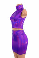 Purple Crop Top & Bodycon Skirt Set - 3