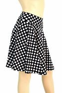 19" Black & White Polka Dot Skater Skirt - 2