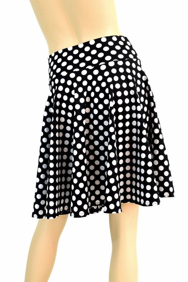 19" Black & White Polka Dot Skater Skirt - 3