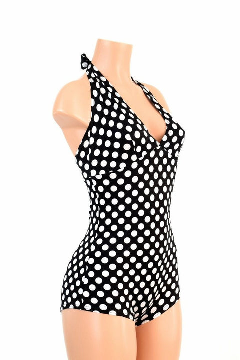 Polka Dot "Monroe" Halter Romper - Coquetry Clothing