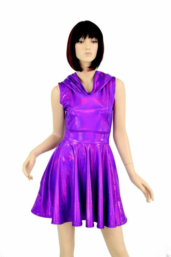 Purple Kitty Hoodie Skater Dress - 2