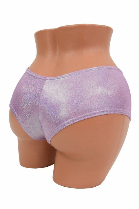 Lilac Holographic Cheeky Booty Shorts - Coquetry Clothing