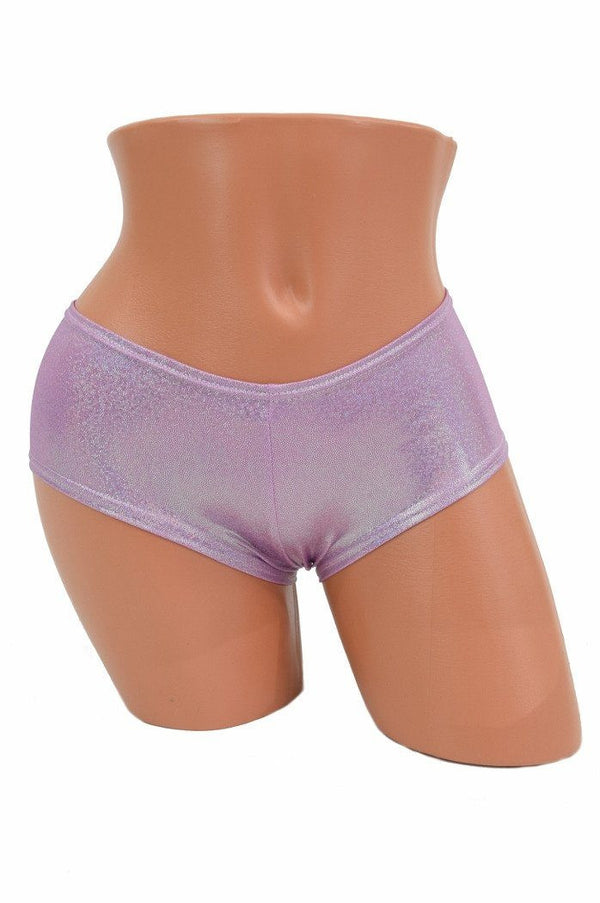 Lilac Holographic Cheeky Booty Shorts - 2