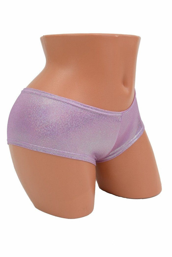 Lilac Holographic Cheeky Booty Shorts - 3