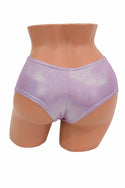 Lilac Holographic Cheeky Booty Shorts - 5