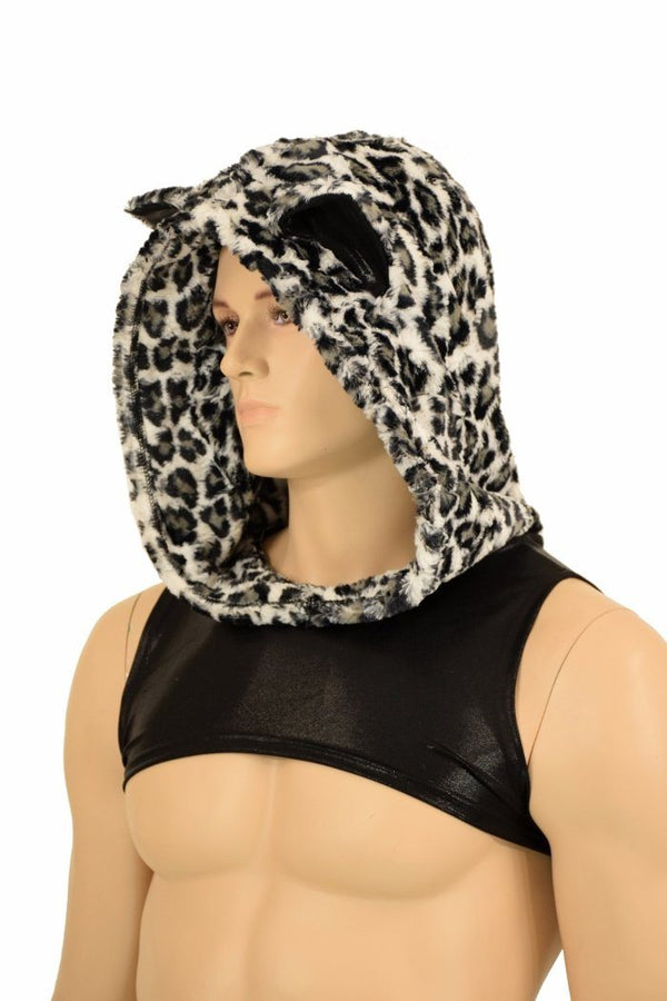 Mens Snow Leopard Minky Bolero - 3