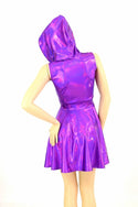 Grape Holographic Pocket Skater Dress - 13