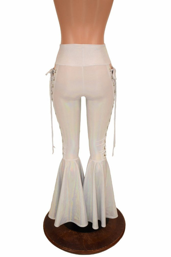 Flashbulb Lace Up Bell Bottom Flares - 4