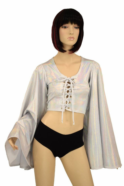 Flashbulb Fan Sleeve Crop Top - Coquetry Clothing