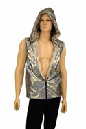 Mens Minky Faux Fur Hooded Vest - 5