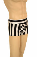 Mens "Aruba" Shorts in Black and White Stripe - 2