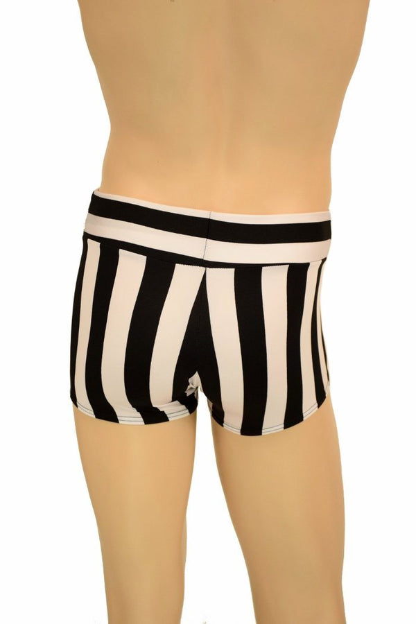 Mens "Aruba" Shorts in Black and White Stripe - 3