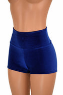 Sapphire Velvet High Waist Shorts - 4