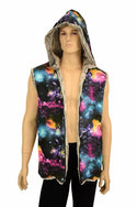 Mens Minky Faux Fur Hooded Vest - 5