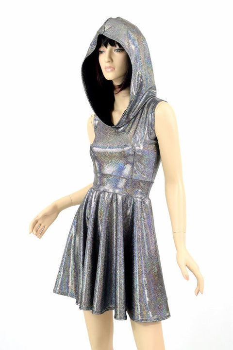 Silver Hoodie Skater Dress - Coquetry Clothing