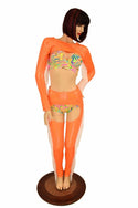 4PC Orange Fringe Bolero and Chaps Set - 2