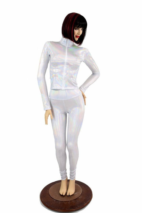 2PC Flashbulb Mock Catsuit (Leggings & Top) - Coquetry Clothing