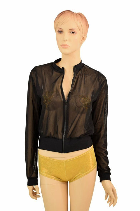 "Kimberly" Jacket in Black Mesh - Coquetry Clothing