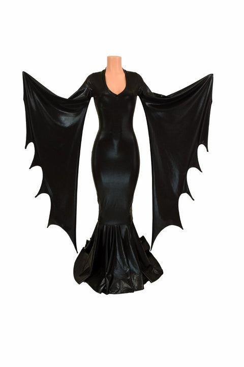 Succubus Sleeve Puddle Train Gown - Coquetry Clothing