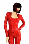 Red Sparkly Jewel Long Sleeve Catsuit - 5