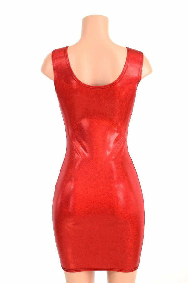 Red Bodycon Tank Dress - 4