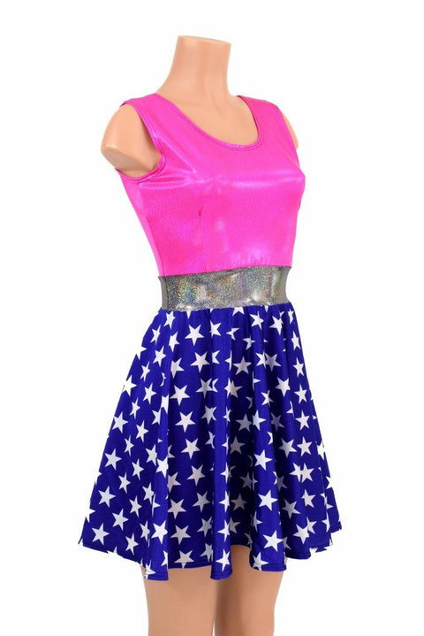 Pink Super Hero Skater Dress - Coquetry Clothing