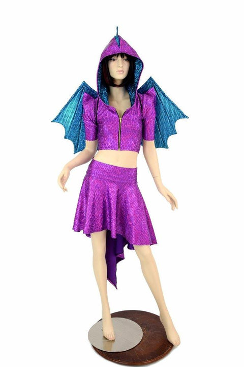 2PC Purple Dragon Set (+Dragon Wings!) - Coquetry Clothing