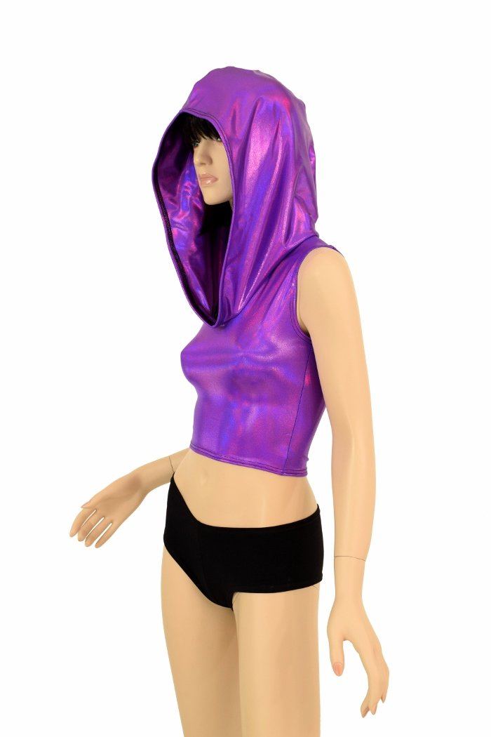 Cropped deals purple hoodie