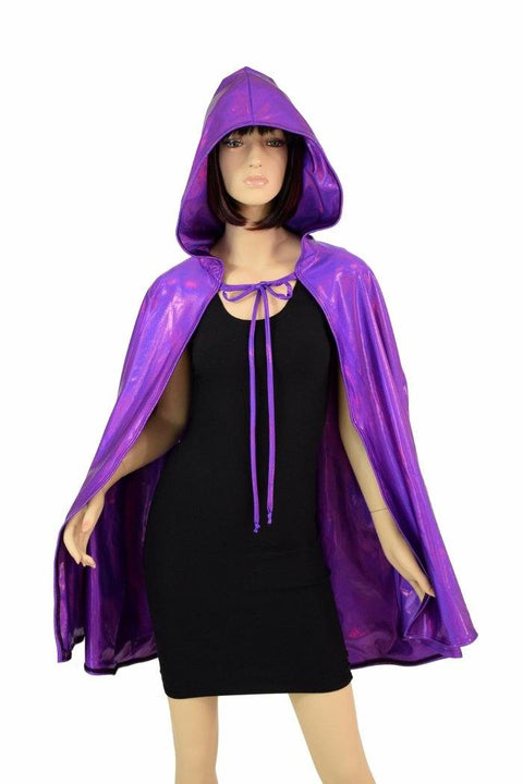 35" Grape Holo Hooded Cape - Coquetry Clothing