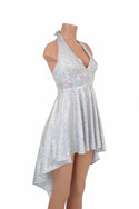 Hi Lo Silvery White Halter Dress - 3
