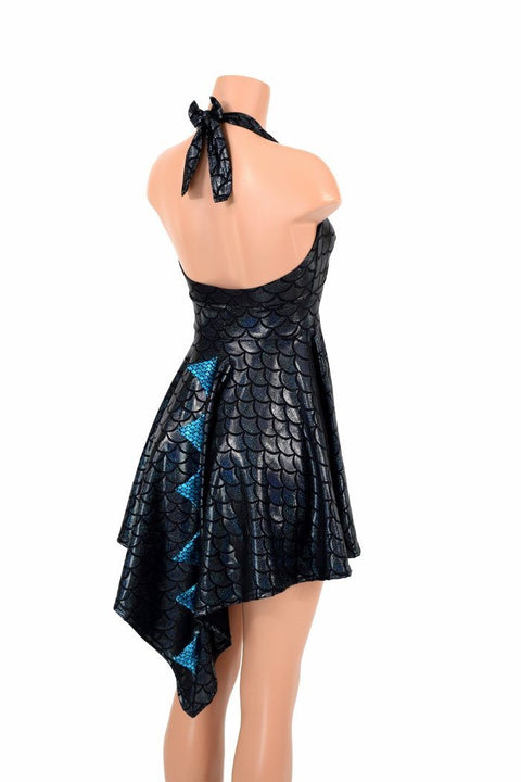 Dragon Spiked Halter Dress - Coquetry Clothing