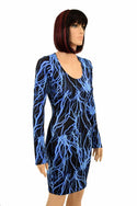 Neon Lighting Long Sleeve Bodycon Dress - 1