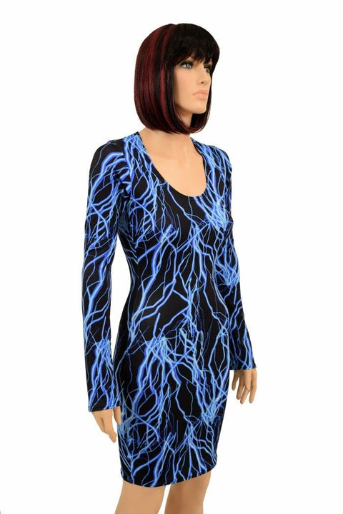 Neon Lighting Long Sleeve Bodycon Dress - Coquetry Clothing